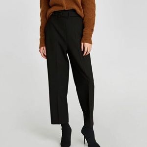 Black Zara High Waist Trousers with Belt
